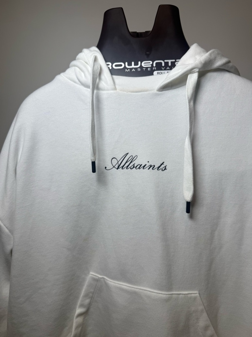 All Saints Oversized White Script Logo Hoodie - Women's Pullover - Picture 14 of 14
